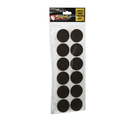 FLAMME-0015 ( 38MM ) ( YUVARLAK ) ( 12PCS ) ( ZEMİN KORUYUCU ) MOBİLYA KEÇESİ ( YAPIŞKANLI MONTAJ )*25X36