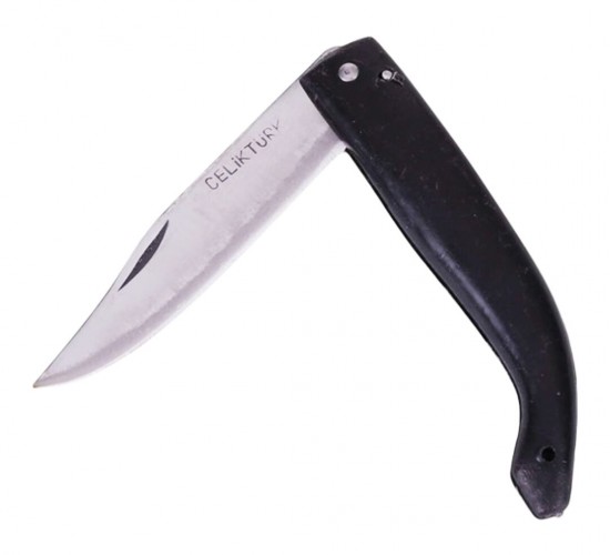 ÇELİKTÜRK ÇK-200 ( BATTAL ) ÇAKI ( DENİZLİ / YATAĞAN ÜRETİM ) ( SİYAH PLASTİK SAPLI )*10X60