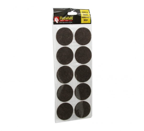 FLAMME-0077 ( 45MM ) ( YUVARLAK ) ( 10PCS ) ( ZEMİN KORUYUCU ) MOBİLYA KEÇESİ ( YAPIŞKANLI MONTAJ )*25X36