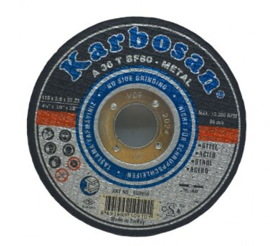 KARBOSAN 10910 NK METAL KESİCİ DİSK ( SPRAL TAŞI ) 115MMX3.0X22*150