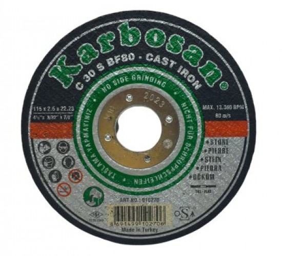 KARBOSAN 10270 SC MERMER KESİCİ DİSK ( SPRAL TAŞI ) 115MMX2.5X22*225