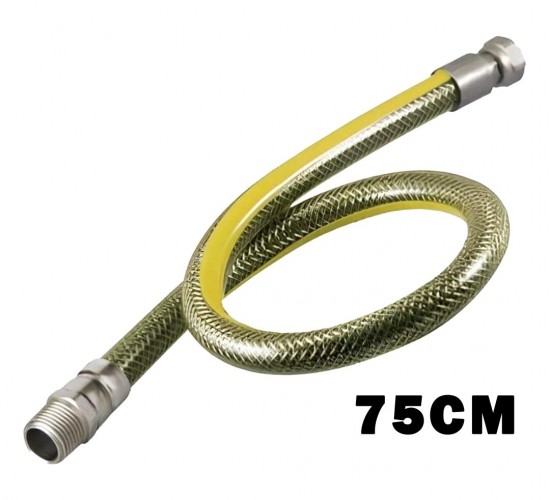 TURCONN ( 75CM ) ( DOĞALGAZ HORTUMU ) FLEX ÇELİK ÖRGÜLÜ*50