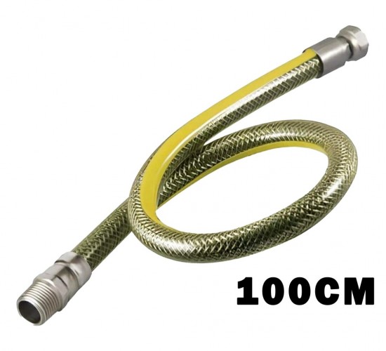 TURCONN ( 100CM ) ( DOĞALGAZ HORTUMU ) FLEX ÇELİK ÖRGÜLÜ*50