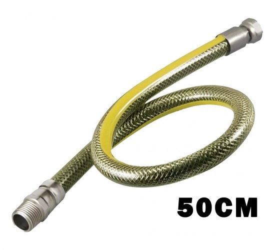 TURCONN ( 50CM ) ( DOĞALGAZ HORTUMU ) FLEX ÇELİK ÖRGÜLÜ*50