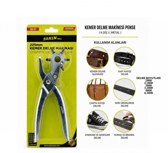 ŞAHİN TOOLS ŞHT-271 ( 6 DİŞ ) ( METAL ) KEMER DELME MAKİNESİ PENSE*6X8