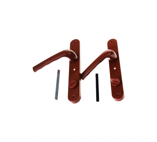 İBİCO ( BANYO-WC & KİLİTLİ ) ( KAHVE RENGİ ) POŞETLİ PVC KAPI KOLU*50