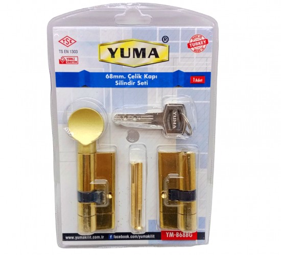 YUMA YM-B68BG ( SARI ) MANDALLI ÇELİK KAPI BAREL SET 68M*30