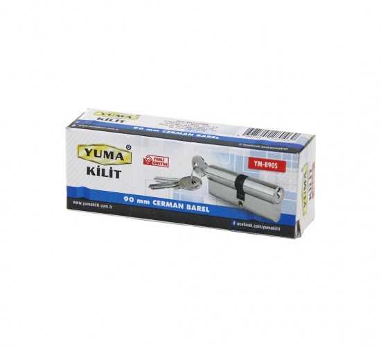YUMA YM-B90S ( 90MM ) ( NİKEL SATEN ) CERMAN BAREL ( KUTULU AMBALAJ ) ( 3 ANAHTAR )*96
