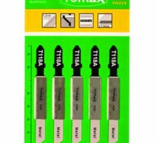 TOMAX T-118A ( METAL ) ( 5PCS ) DEKOPAJ BIÇAK DEKOBAJ ( HSS ) ( 1.2MM TESTERE ) ( 1-3MM KALINLIK KESİCİ )*5X1