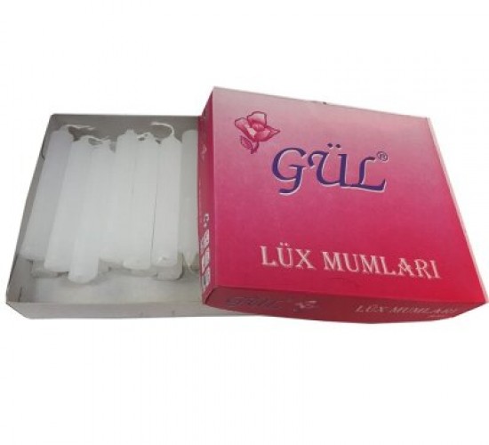 GÜL KOD-240 ( KÜÇÜK ) BEYAZ MUM ( 20Lİ KUTU )*1X60