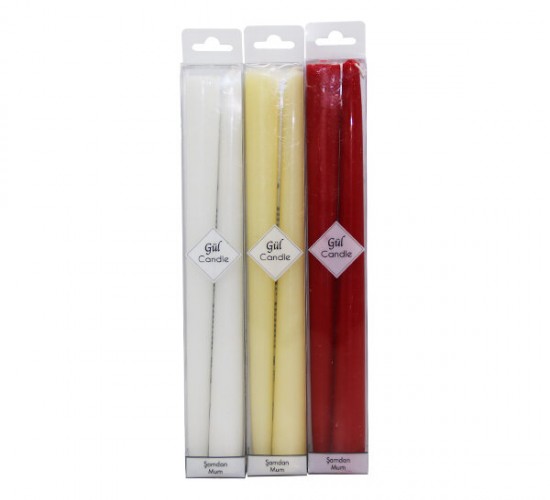 GÜL CANDLE GL-216 ( 2PCS ) RENKLİ ŞAMDAN MUM*1X70