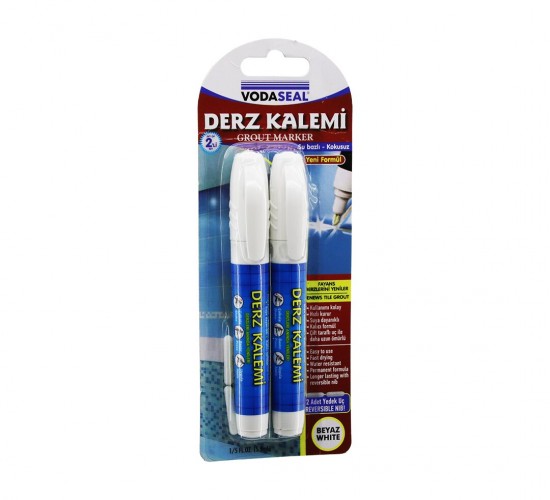 VODASEAL ASTM D-4236 ( 2PCS ) BEYAZ DERZ KALEMİ ( SU BAZLI & KOKUSUZ ) ( 2 ADET YEDEK UÇ )*5X12