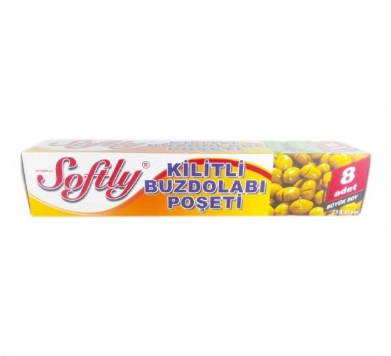 SOFTLY ( KİLİTLİ & BÜYÜK ) ( 8PCS ) BUZDOLABI POŞETİ*100=K