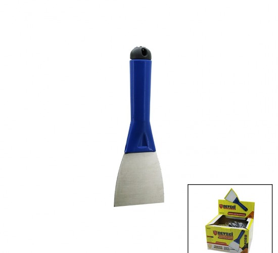 DEVECİ DVC-74211 ( NO-8 ) ( 80MM ) ( KAPAKLI ) ( SAPTAK ) METAL KAZIMA SPATULASI ( PLASTİK SAPLI )*12X12