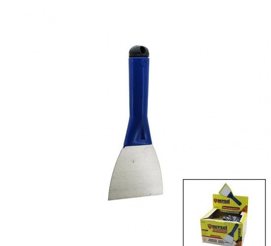 DEVECİ  DVC-74228 ( NO-10) ( 100MM ) ( KAPAKLI ) ( SAPTAK ) METAL KAZIMA SPATULASI ( PLASTİK SAPLI )*12X12