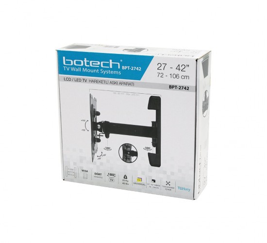 BOTECH BPT-2742 ( LCD & LED TV ) ( HAREKETLİ ) TV ASKI APARATI ( 72X106CM ) ( 27