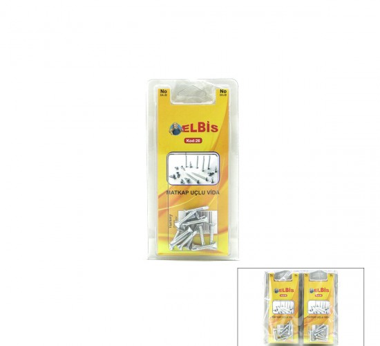 ELBİS-26 ( 3.9X22 ) MATKAP UÇLU VİDA YHB ( 22PCS )*12X24