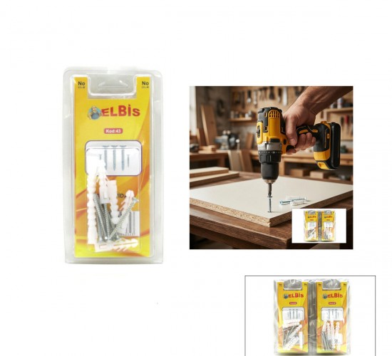 ELBİS-43 3.5X40 DÜBELLİ SUNTA VİDA*12X24