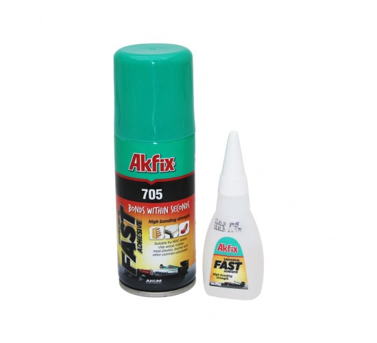 AKFİX-705 AK-3003 GA-055 ( 100ML+25GR=BRÜT ) HIZLI YAPIŞTIRICI (MDF-AHŞAP-METAL-MERMER-GRANİT-DERİ-KAUÇUK-PLASTİK-DOĞAL TAŞ)*48