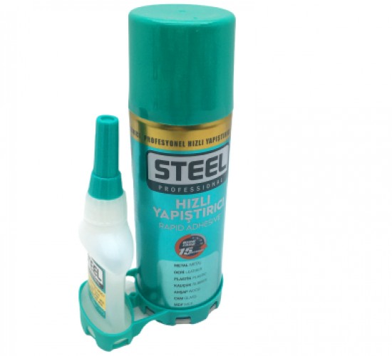 STEEL CK-5401 ( 200ML+35GR=BRÜT ) HIZLI YAPIŞTIRICI (MDF-AHŞAP-METAL-DERİ-KAUÇUK-PLASTİK-CAM)*50