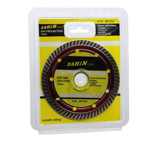 ŞAHİN TOOLS ŞHT-014 ( MERMER & GRANİT & SERAMİK ) İNCE HASSAS TURBO KESİCİ DİSK ( SPRAL TAŞI ) 115X22.2-3MM*10X20