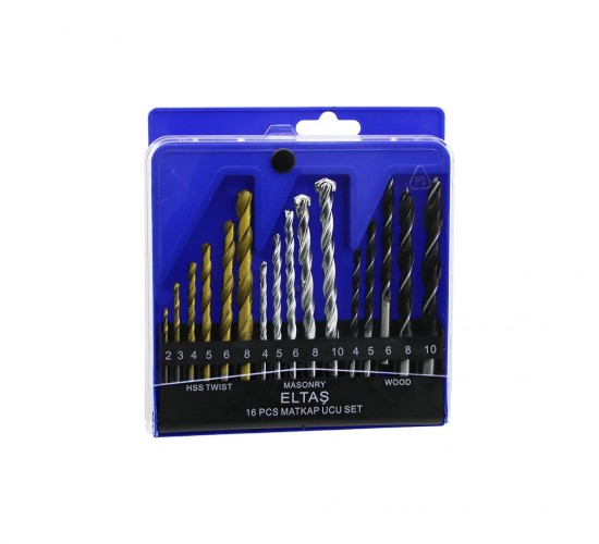 ELTAŞ LRD-136 LRD-102 ( 16PCS ) MATKAP UCU SETİ ( AHŞAP & METAL & BETON )*50