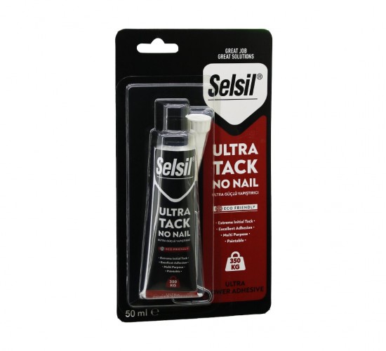 SELSİL-3104 ( 50ML ) (ULTRA TACK NO NAIL) MONTAJ YAPIŞTIRICI (METAL & CAM & PLS.& AHŞAP & BETON) BEYAZ ( 350KG)*12=K