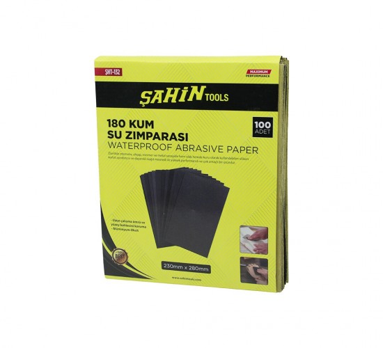 ŞAHİN TOOLS ŞHT-132 ( 180 KUM ) KAĞIT SU ZIMPARASI ( 230X280MM )*100X10