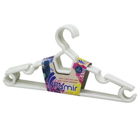 PAMİR PMR-104 ( 6PCS ) PLASTİK KARİZMA ELBİSE ASKISI*48