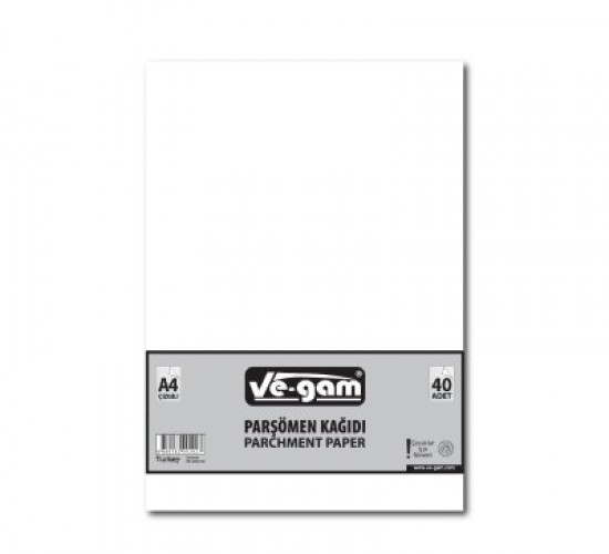 VE-GAM A4 ( 40PCS ) ( ÇİZGİSİZ ) PARŞÖMEN KAĞIDI*100