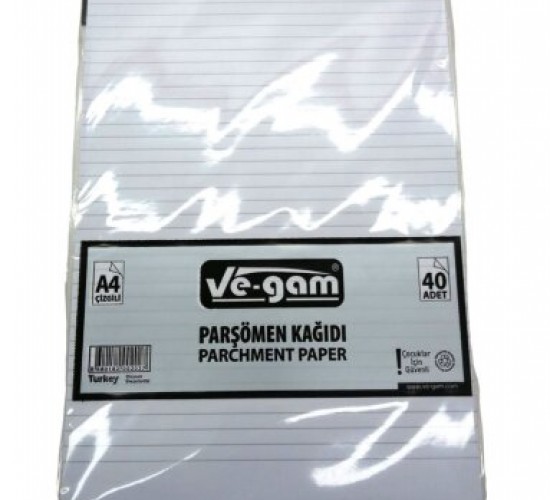 VE-GAM A4 ( 40PCS ) ( ÇİZGİLİ ) PARŞÖMEN KAĞIDI*100