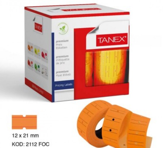 TANEX TURUNCU FİYAT ETİKETİ 12X21MM*24X24