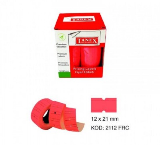 TANEX KIRMIZI FİYAT ETİKETİ 12X21MM*24X24