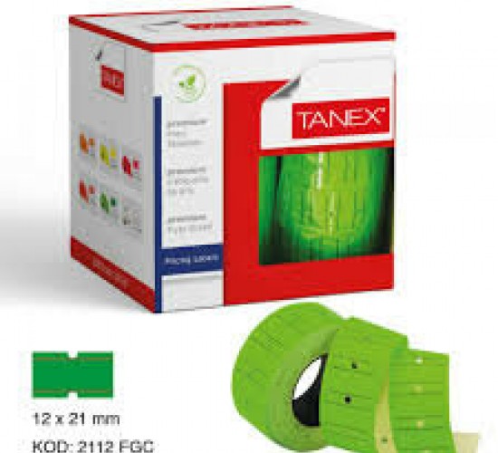 TANEX YEŞİL FİYAT ETİKETİ 12X21MM*24X24