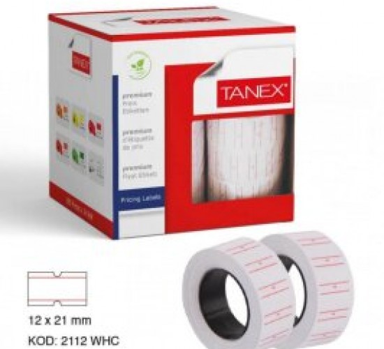 TANEX BEYAZ FİYAT ETİKETİ 12X21MM*24X24