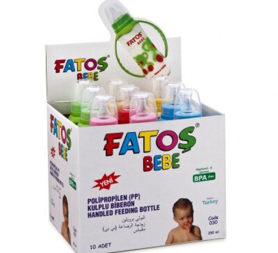 FATOŞ BEBE-030 ( KULPLU & 250ML ) PP.PLASTİK BİBERON*8X8