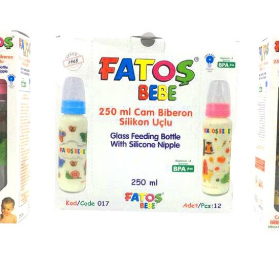 FATOŞ BEBE-017 ( CAM DESENLİ & 250ML ) BİBERON*18X1