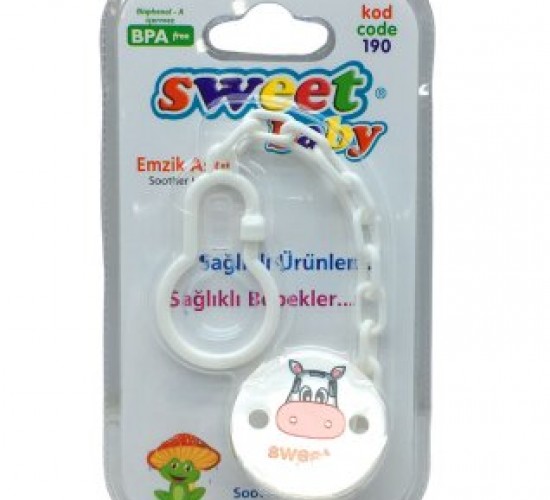 SWEET BABY FATOŞ BEBE KOD-190 ( EMZİK ASKISI ) ( PLASTİK ZİNCİRLİ & RESİMLİ MANDALLI )*24X18