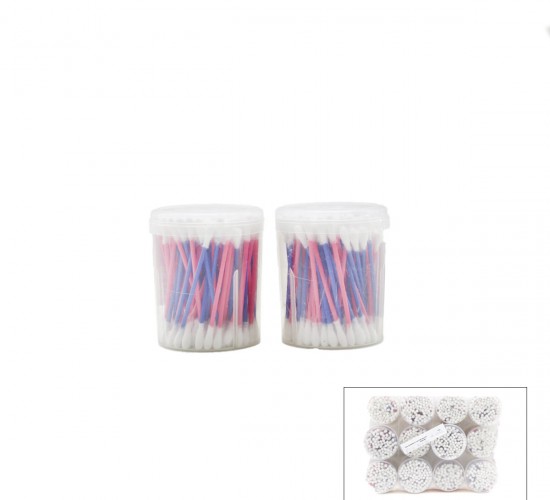 ELİSE FAMİLY ( KÜÇÜK BOY ) ( 100PCS ) KULAK ÇÖPÜ ( PAMUKLU ÇUBUK ) ( YUVARLAK KUTU )*12X24
