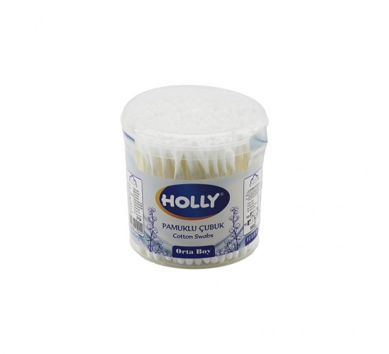 HOLLY ( ORTA BOY ) KULAK ÇÖPÜ ( PAMUKLU ÇUBUK ) ( YUVARLAK KUTU )*6X24