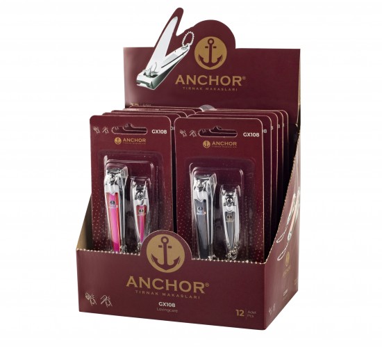 ANCHOR GX-108 ( 2Lİ SET RENKLİ ) TIRNAK MAKASI*12X40