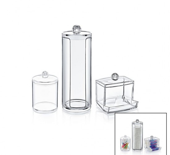 BLACKSTONE KRC-011 (3PCS) (DİSK) MAKYAJ ORGANİZER SETİ (MİKA KRİSTAL PLS.) (KULAK ÇUBUK PAMUKLU & MAKYAJ PAMUK & MENDİL)*24