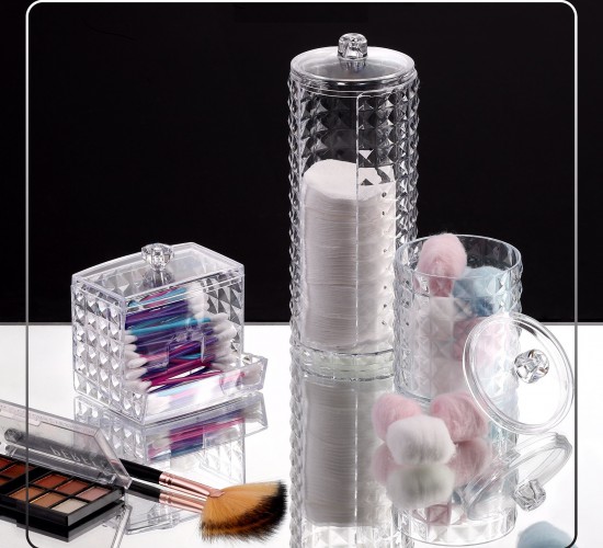 BLACKSTONE KRC-028 DİAMOND ( 3LÜ ) ORGANİZER SET (MİKA KRİSTAL PLASTİK) (KULAK PAMUKLUK & MAKYAJ PAMUKLUK & MENDİLLİK)*24