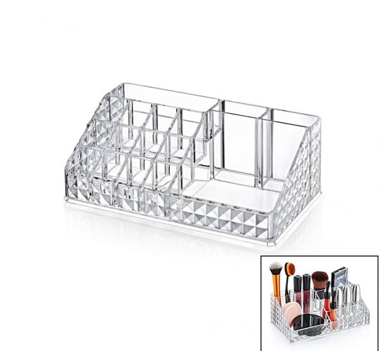 BLACKSTONE KRC-200-020 DİAMOND KLASİK MAKYAJ ORGANİZER (MİKA KRİSTAL PLS.)(16-BÖLME=12++2+1+1) (12.5X22X7.7CM)*24