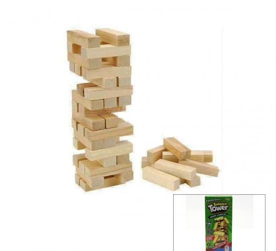 TOWER BALANCE HED-023 ( 54PCS ) (DOĞAL AHŞAP) DENGE OYUNU (JENGA & GRADİTİ) (HIZ & DİKKAT & REFLEKS OYUNU) (+3 YAŞ) (ZEKA GELİŞİMİNİ DESTEKLER)*25