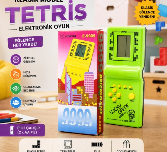 EMG E-9999 NO-175 BRICK GAME ( KLASİK MODEL ) ( TETRİS ) ( PİLLİ ) ELEKTRONİK OYUN*288