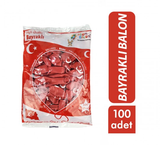 ATOM ( BAYRAKLI ) BALON 12İNC 100PCS*1X40