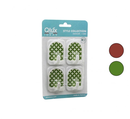 QLUX L-00609 ( 4PCS ) ( KUBBE ) ( PANO ) PLASTİK ASKI ( YAPIŞKANLI MONTAJ )*50