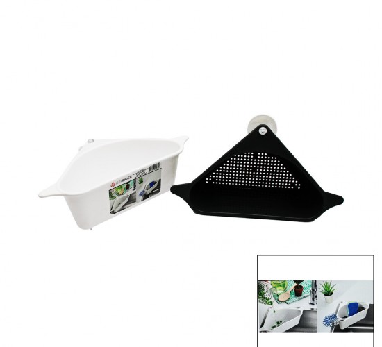 ROSE GP-139 SÜZGEÇLİ LAVABO DÜZENLEYİCİ PLASTİK KÖŞE RAFI VANTUZLU*36