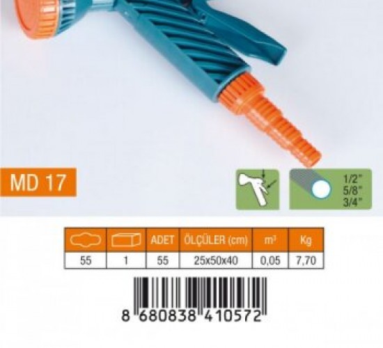 MEDALYAN MD-17 TETİKLİ TABANCA SÜZEK 1/2-5/8-3/4 NORMAL REKOR*55